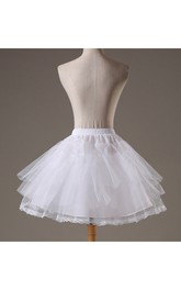 White Short Petticoat with Three-layer Net Boneless Skirt Ballet Short Tutu Skirt