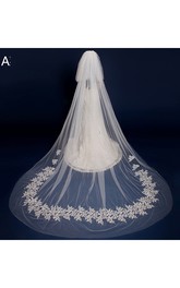 New Western Style Lace Appliques 3 Meters Long Encryption Trailing Veil