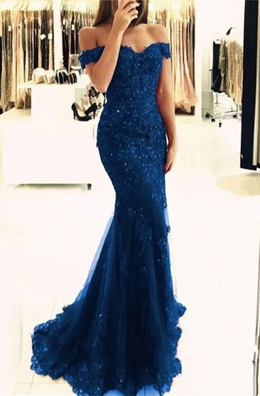 midnight blue prom dresses