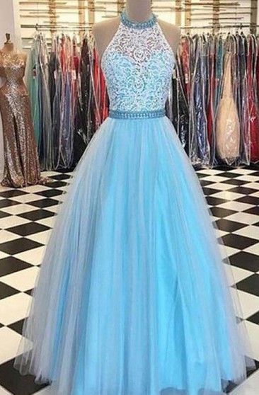 baby blue grad dress