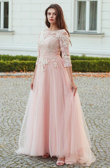 baby pink formal dress