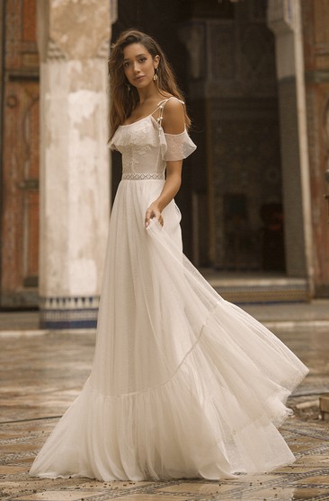 ruffle top wedding dress