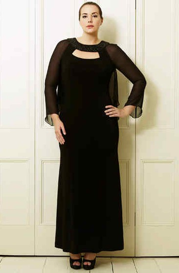 plus size long sleeve evening gowns