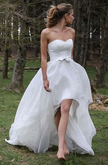 a line high low wedding dresses