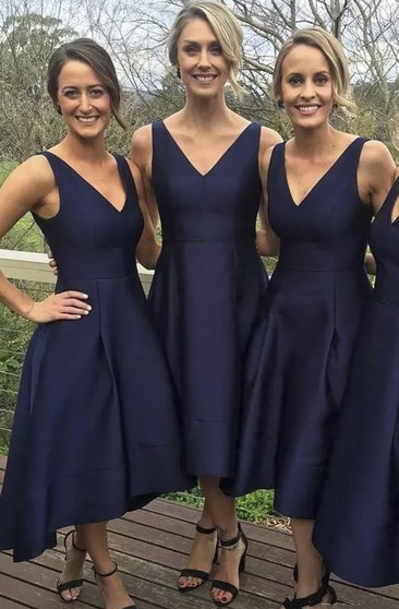 navy blue bridesmaid dresses short