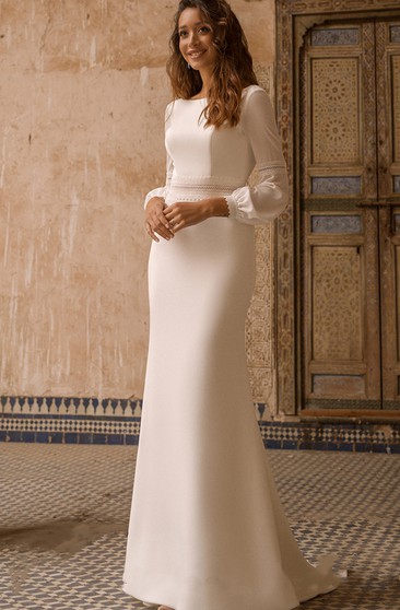 plain white wedding gown