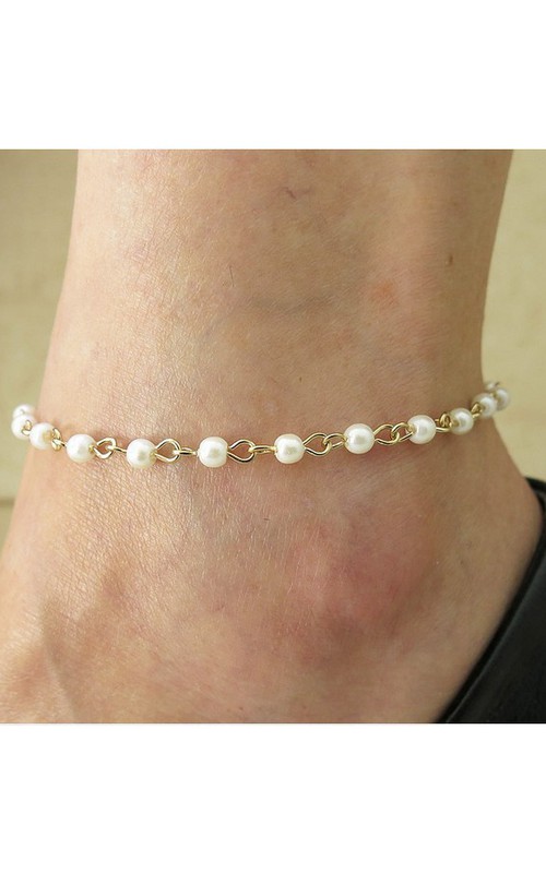 Western Style New Alloy Pearl Foot Fashion Simple Anklet