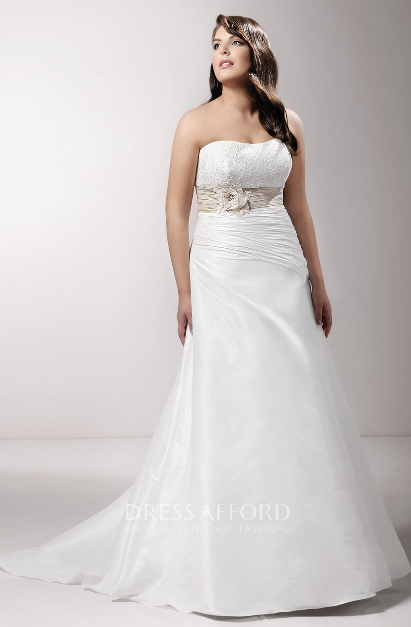 ruched a line wedding dress