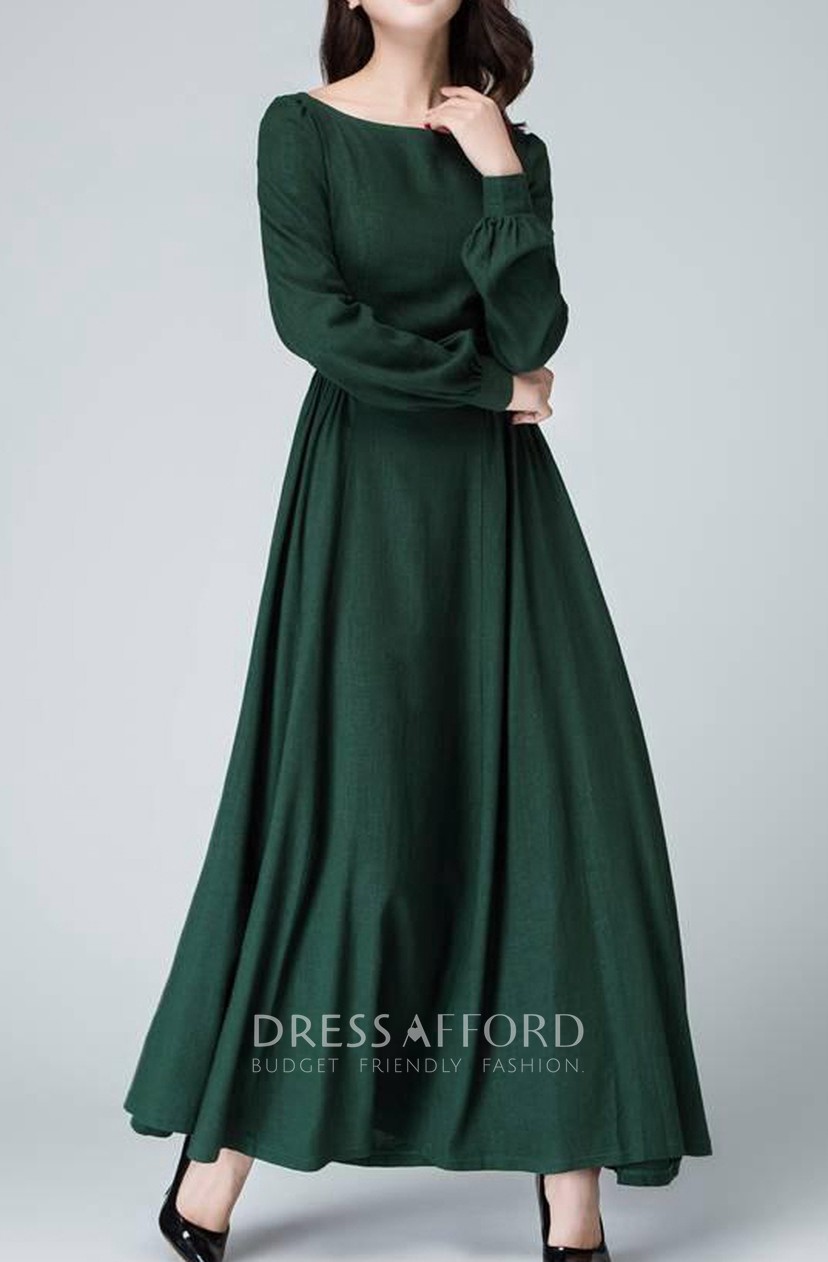 floor length long sleeve dress